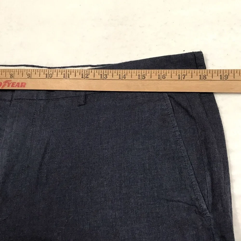 J CREW Thompson Pants Men 35x32 (36x29 actual) Navy Tapered Leg Chino Cotton